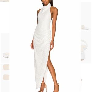 Samba Gown in White Sequin